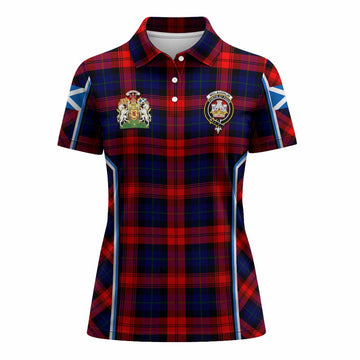 Mclaughlin Tartan Crest Women's Polo Shirt Scotland Coat of Arm Flag Style
