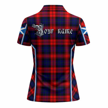Mclaughlin Tartan Crest Women's Polo Shirt Scotland Coat of Arm Flag Style