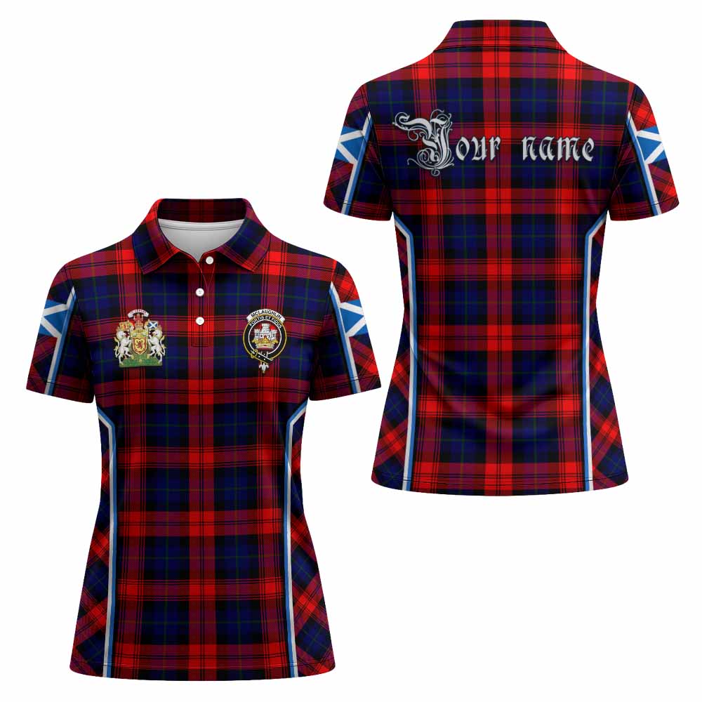 Mclaughlin Tartan Crest Women's Polo Shirt Scotland Coat of Arm Flag Style - Tartan Vibes Clothing