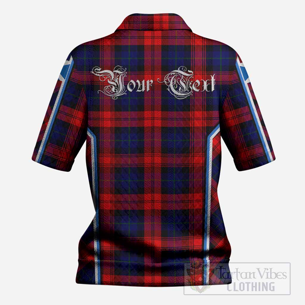 McLaughlin Tartan Crest Women’s Polo Sweater Top Scotland Coat of Arm Flag Style