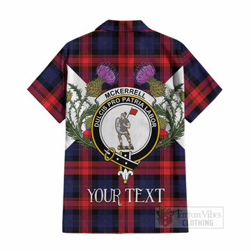 McLaughlin Tartan Family Crest Cotton Hawaiian Shirt Scottish Burns Night Thistle Floral