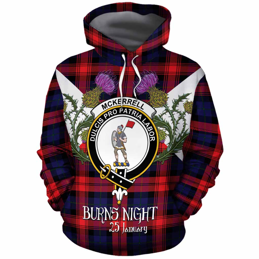 McLaughlin Tartan Family Crest Cotton Hoodie Scottish Burns Night Thistle Floral