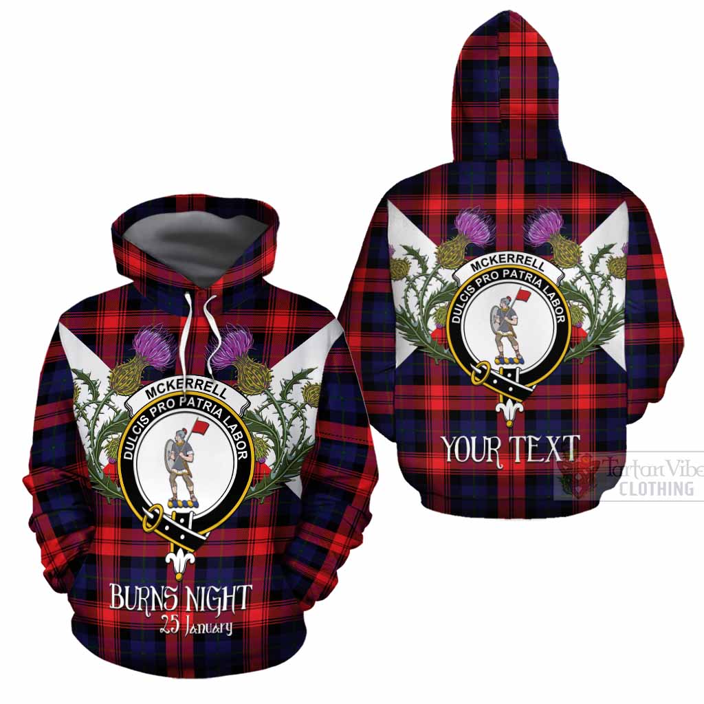 McLaughlin Tartan Family Crest Cotton Hoodie Scottish Burns Night Thistle Floral
