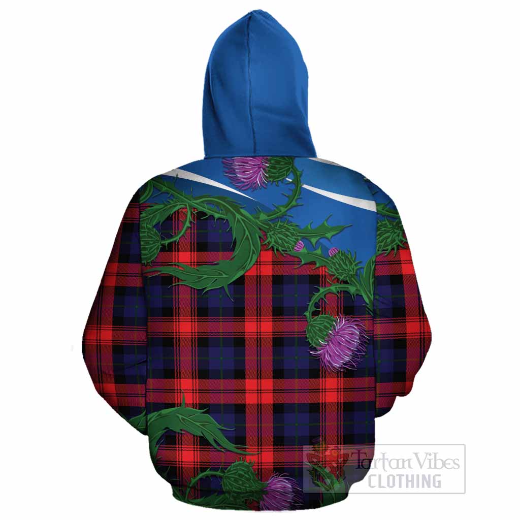 McLaughlin Tartan Family Crest Cotton Hoodie Thistle in Minimalism