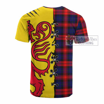 Mclaughlin Tartan Family Crest Cotton T-shirt Lion Rampant Honor