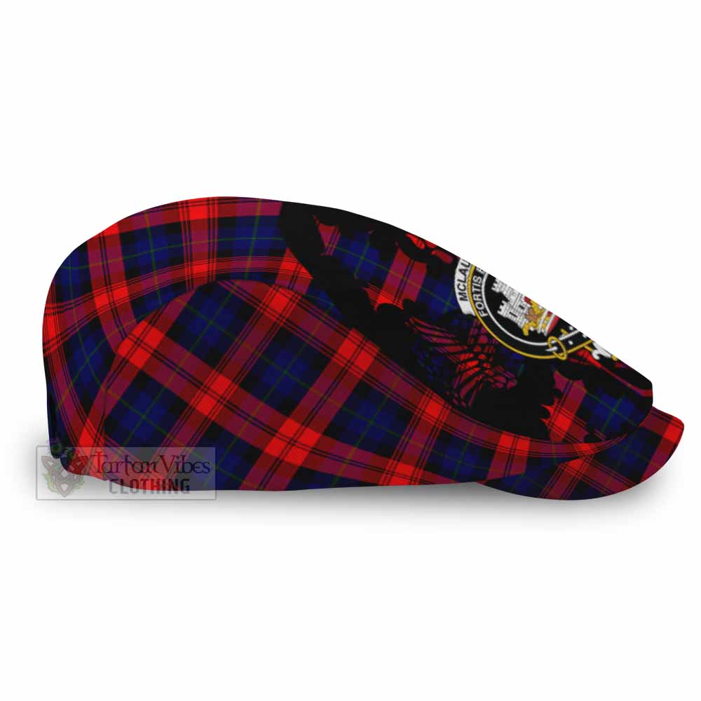 McLaughlin Tartan Family Crest Flat Cap, Jeff Cap Scotland Thistle Floral
