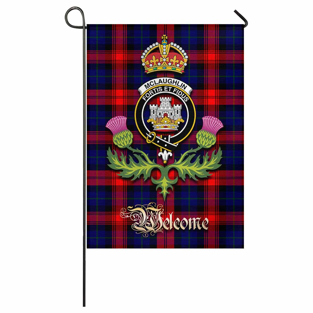 Mclaughlin Tartan Family Crest Garden Flag Royal Thistle Welcome Style - Tartan Vibes Clothing
