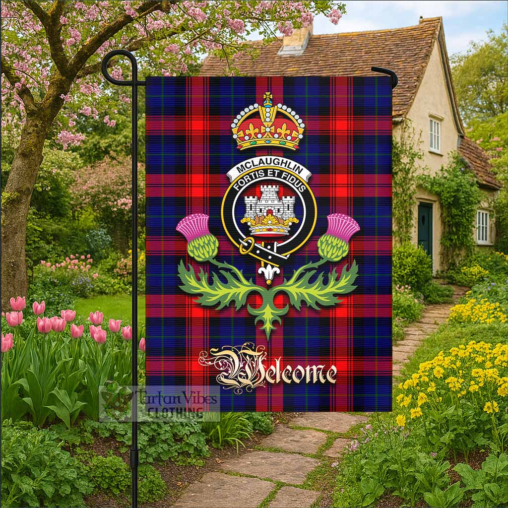 Mclaughlin Tartan Family Crest Garden Flag Royal Thistle Welcome Style - Tartan Vibes Clothing