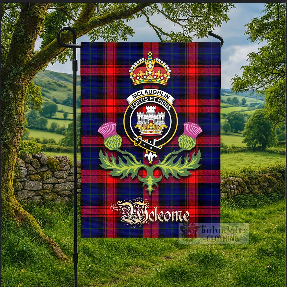 Mclaughlin Tartan Family Crest Garden Flag Royal Thistle Welcome Style - Tartan Vibes Clothing
