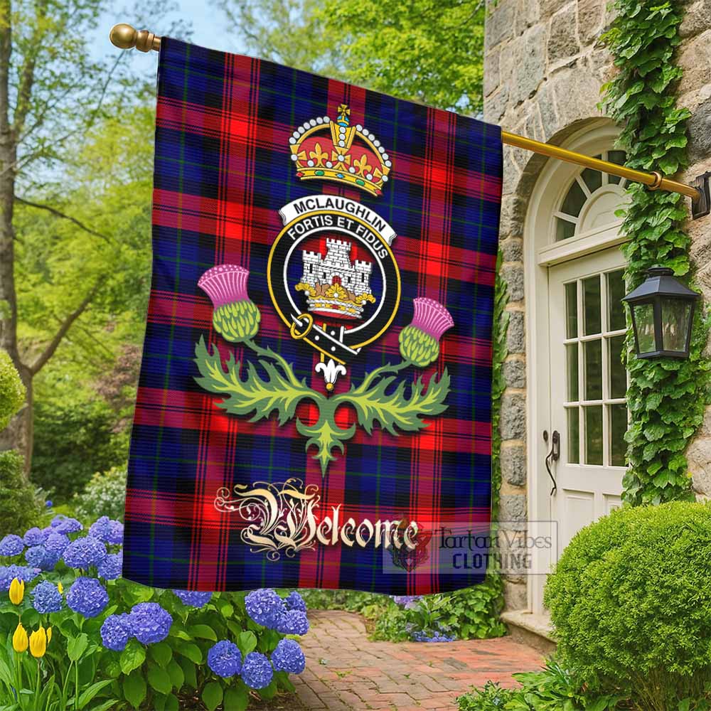 Mclaughlin Tartan Family Crest Garden Flag Royal Thistle Welcome Style - Tartan Vibes Clothing