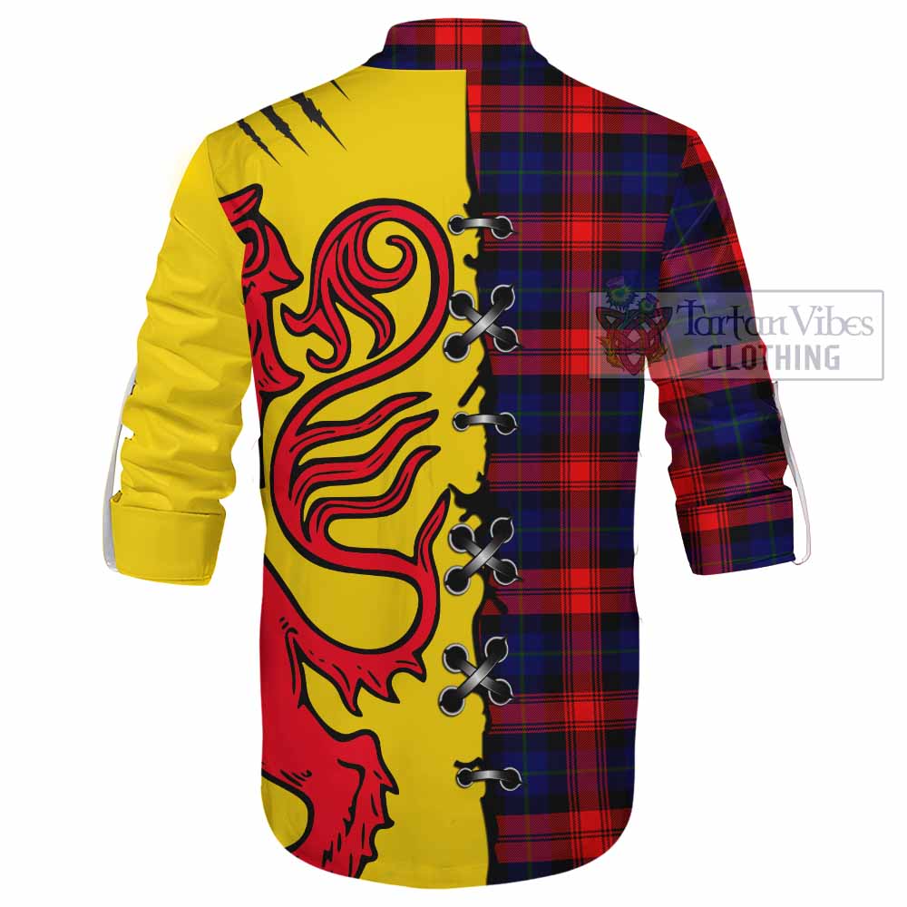 Mclaughlin Tartan Family Crest Ghillie Kilt Shirt Lion Rampant Honor - Tartan Vibes Clothing