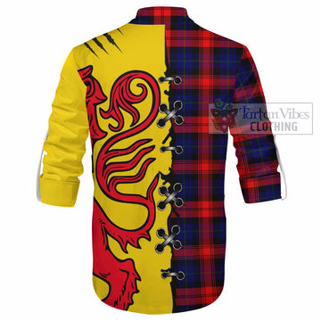 Mclaughlin Tartan Family Crest Ghillie Kilt Shirt Lion Rampant Honor