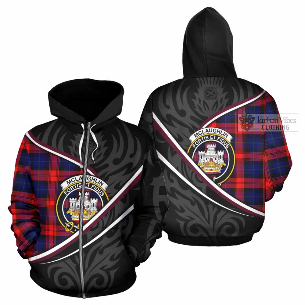 Mclaughlin Tartan Family Crest Hoodie Celtic Scottish Thistle Floral - Tartan Vibes Clothing