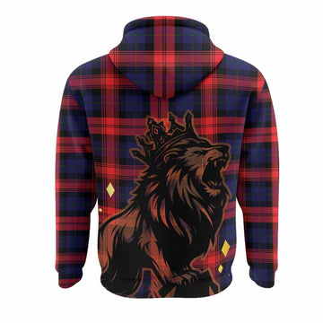 McLaughlin Tartan Family Crest Hoodie Crowned Lion Roaring
