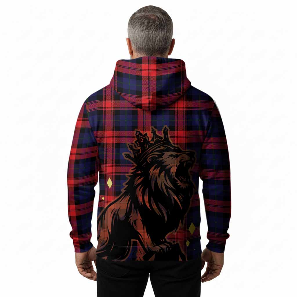 McLaughlin Tartan Family Crest Hoodie Crowned Lion Roaring