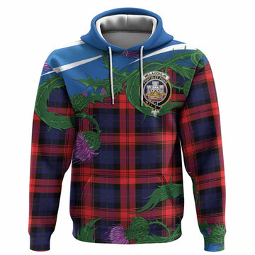 McLaughlin Tartan Family Crest Hoodie Thistle in Minimalism