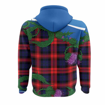 McLaughlin Tartan Family Crest Hoodie Thistle in Minimalism
