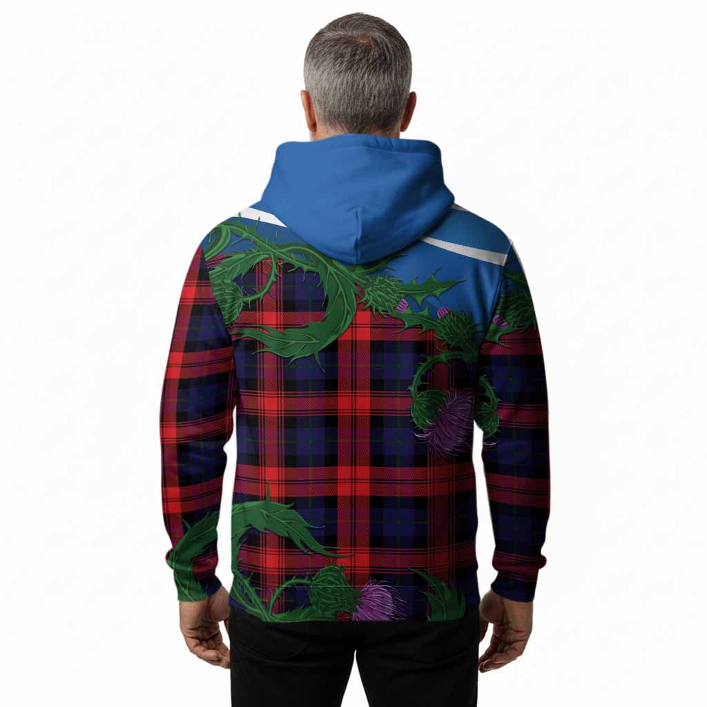 McLaughlin Tartan Family Crest Hoodie Thistle in Minimalism