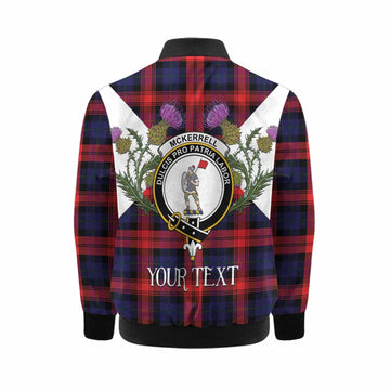 McLaughlin Tartan Family Crest Kid Bomber Jacket Scottish Burns Night Thistle Floral