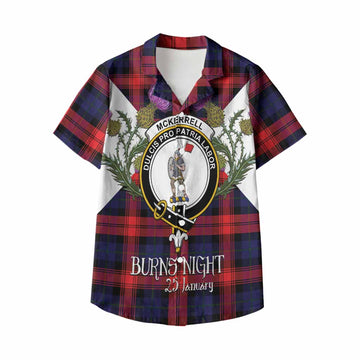 McLaughlin Tartan Family Crest Kid Hawaiian Shirt Scottish Burns Night Thistle Floral