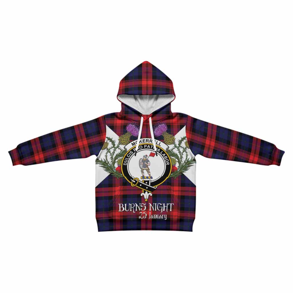 McLaughlin Tartan Family Crest Kid Hoodie Scottish Burns Night Thistle Floral