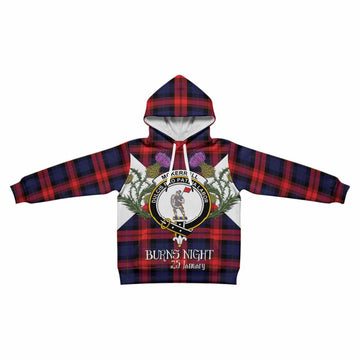 McLaughlin Tartan Family Crest Kid Hoodie Scottish Burns Night Thistle Floral