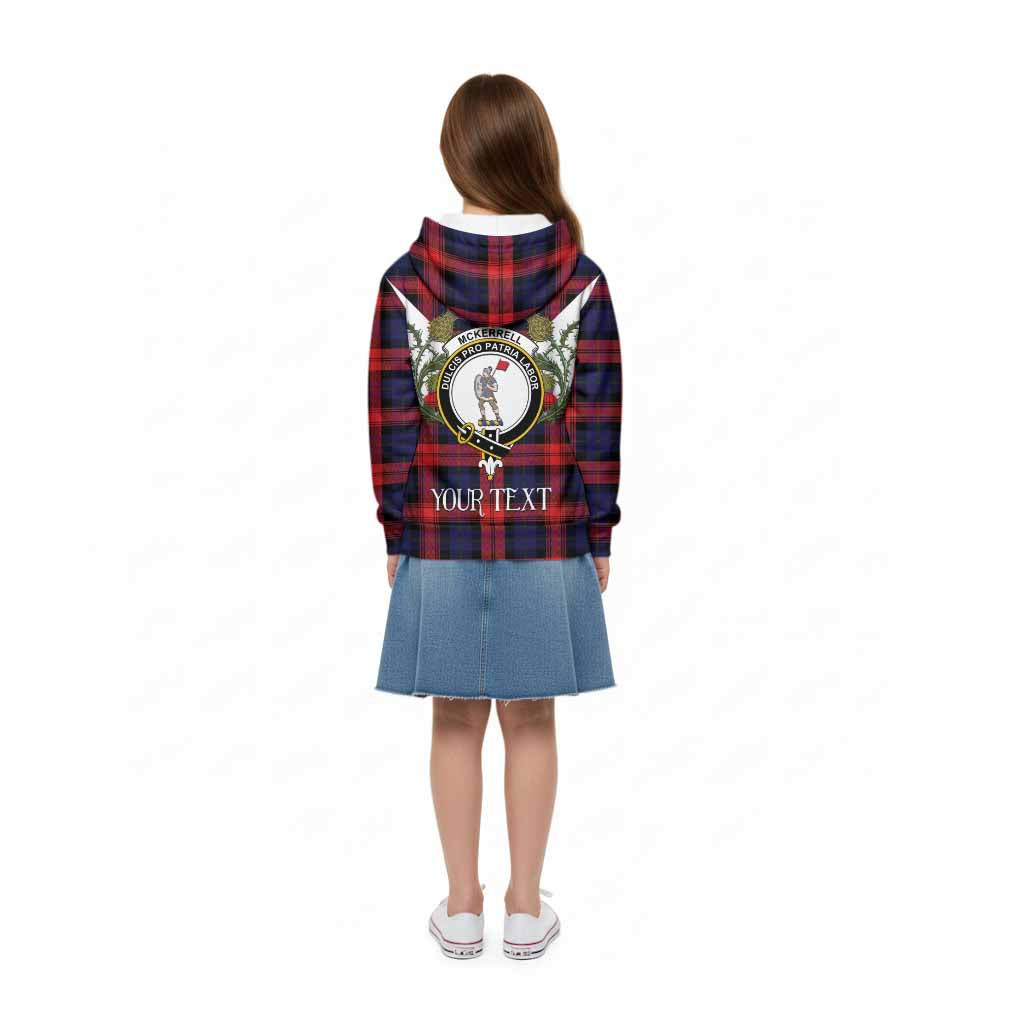 McLaughlin Tartan Family Crest Kid Hoodie Scottish Burns Night Thistle Floral