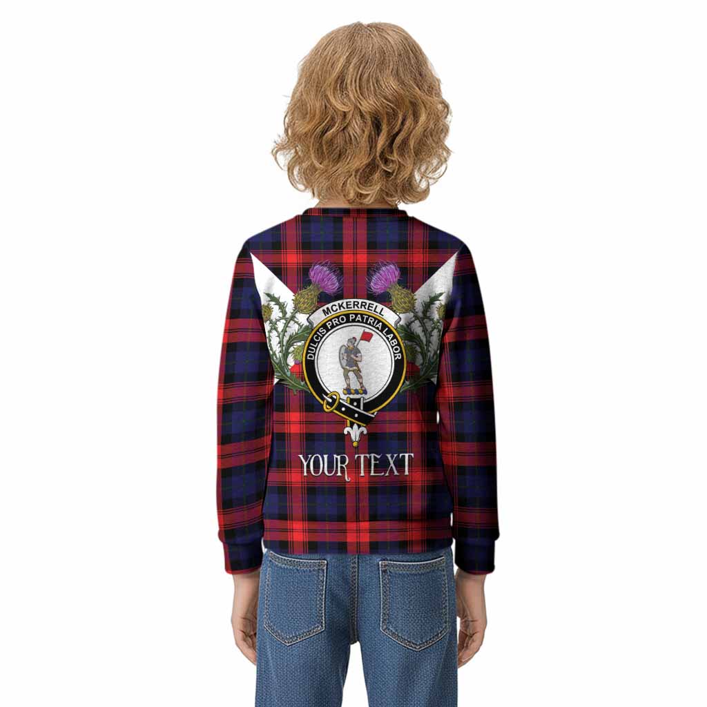 McLaughlin Tartan Family Crest Kid Knitted Sweatshirt Scottish Burns Night Thistle Floral