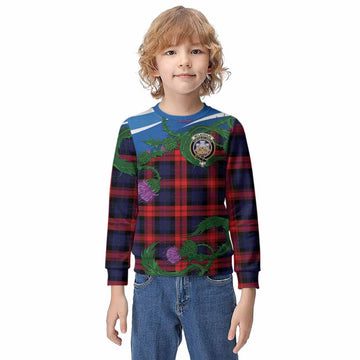 McLaughlin Tartan Family Crest Kid Knitted Sweatshirt Thistle in Minimalism