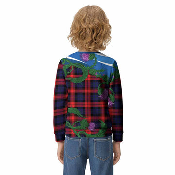 McLaughlin Tartan Family Crest Kid Knitted Sweatshirt Thistle in Minimalism