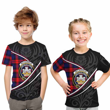 Mclaughlin Tartan Family Crest Kid T-shirt Celtic Scottish Thistle Floral