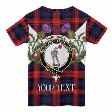 McLaughlin Tartan Family Crest Kid T-shirt Scottish Burns Night Thistle Floral