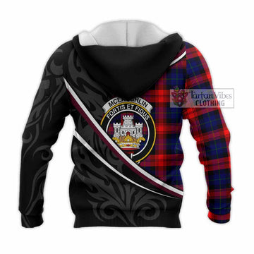 Mclaughlin Tartan Family Crest Knitted Hoodie Celtic Scottish Thistle Floral