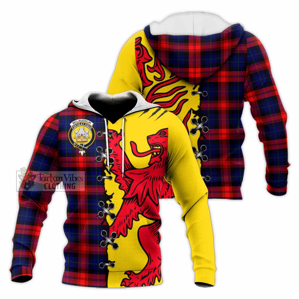 Mclaughlin Tartan Family Crest Knitted Hoodie Lion Rampant Honor - Tartan Vibes Clothing