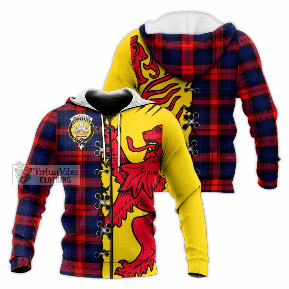 Mclaughlin Tartan Family Crest Knitted Hoodie Lion Rampant Honor - Tartan Vibes Clothing