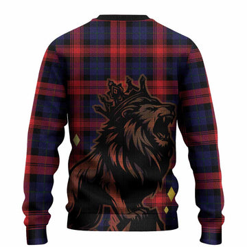 McLaughlin Tartan Family Crest Knitted Sweater Crowned Lion Roaring