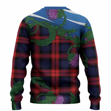 McLaughlin Tartan Family Crest Knitted Sweater Thistle in Minimalism