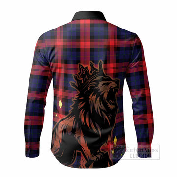 McLaughlin Tartan Family Crest Long Sleeve Button Shirts Crowned Lion Roaring