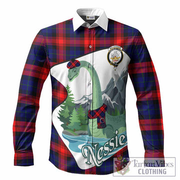 McLaughlin Tartan Family Crest Long Sleeve Button Shirts Nessie Scottish Loch Ness Monster