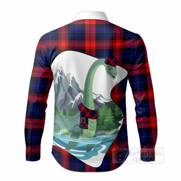 McLaughlin Tartan Family Crest Long Sleeve Button Shirts Nessie Scottish Loch Ness Monster