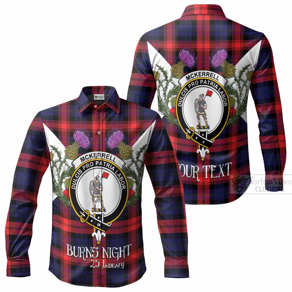 McLaughlin Tartan Family Crest Long Sleeve Button Shirts Scottish Burns Night Thistle Floral