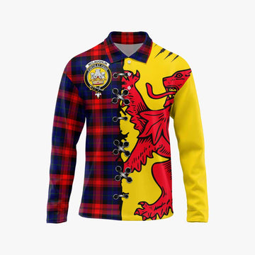 Mclaughlin Tartan Family Crest Long Sleeve Polo Shirt Lion Rampant Honor