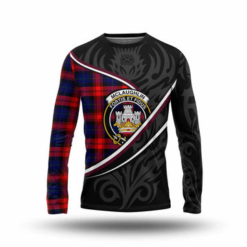 Mclaughlin Tartan Family Crest Long Sleeve T-Shirt Celtic Scottish Thistle Floral - Tartan Vibes Clothing