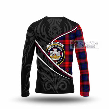 Mclaughlin Tartan Family Crest Long Sleeve T-Shirt Celtic Scottish Thistle Floral - Tartan Vibes Clothing