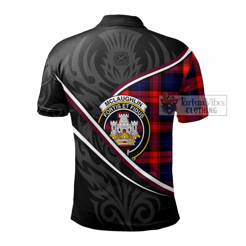 Mclaughlin Tartan Family Crest Polo Shirt Celtic Scottish Thistle Floral - Tartan Vibes Clothing