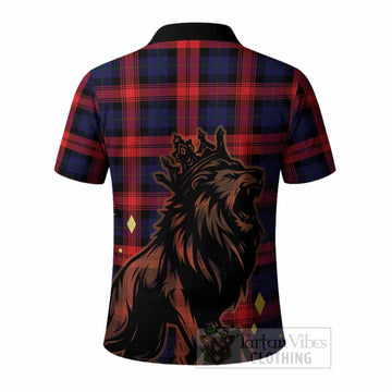 McLaughlin Tartan Family Crest Polo Shirt Crowned Lion Roaring