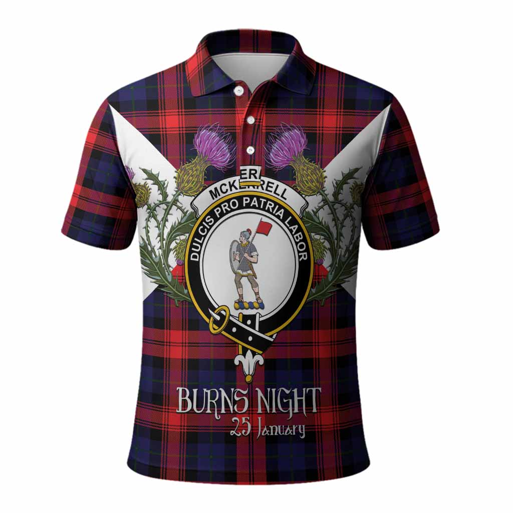 McLaughlin Tartan Family Crest Polo Shirt Scottish Burns Night Thistle Floral