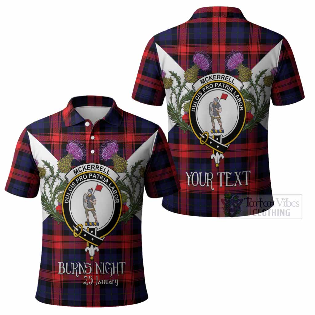 McLaughlin Tartan Family Crest Polo Shirt Scottish Burns Night Thistle Floral