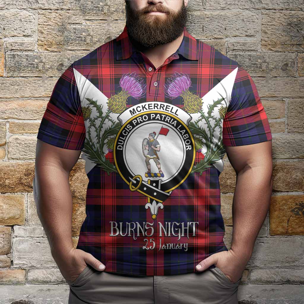 McLaughlin Tartan Family Crest Polo Shirt Scottish Burns Night Thistle Floral