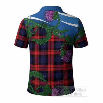 McLaughlin Tartan Family Crest Polo Shirt Thistle in Minimalism